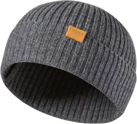 100% Merino Wool Fisherman Beanie Hat, Unisex Warm Winter Hats, Soft Breathable Knitted Short Cuffed Cap