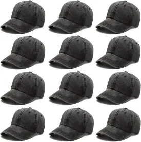 12Pieces Vintage Washed Baseball Caps for Women Men Distressed Twill Adjustable Dads Hats Unisex Style