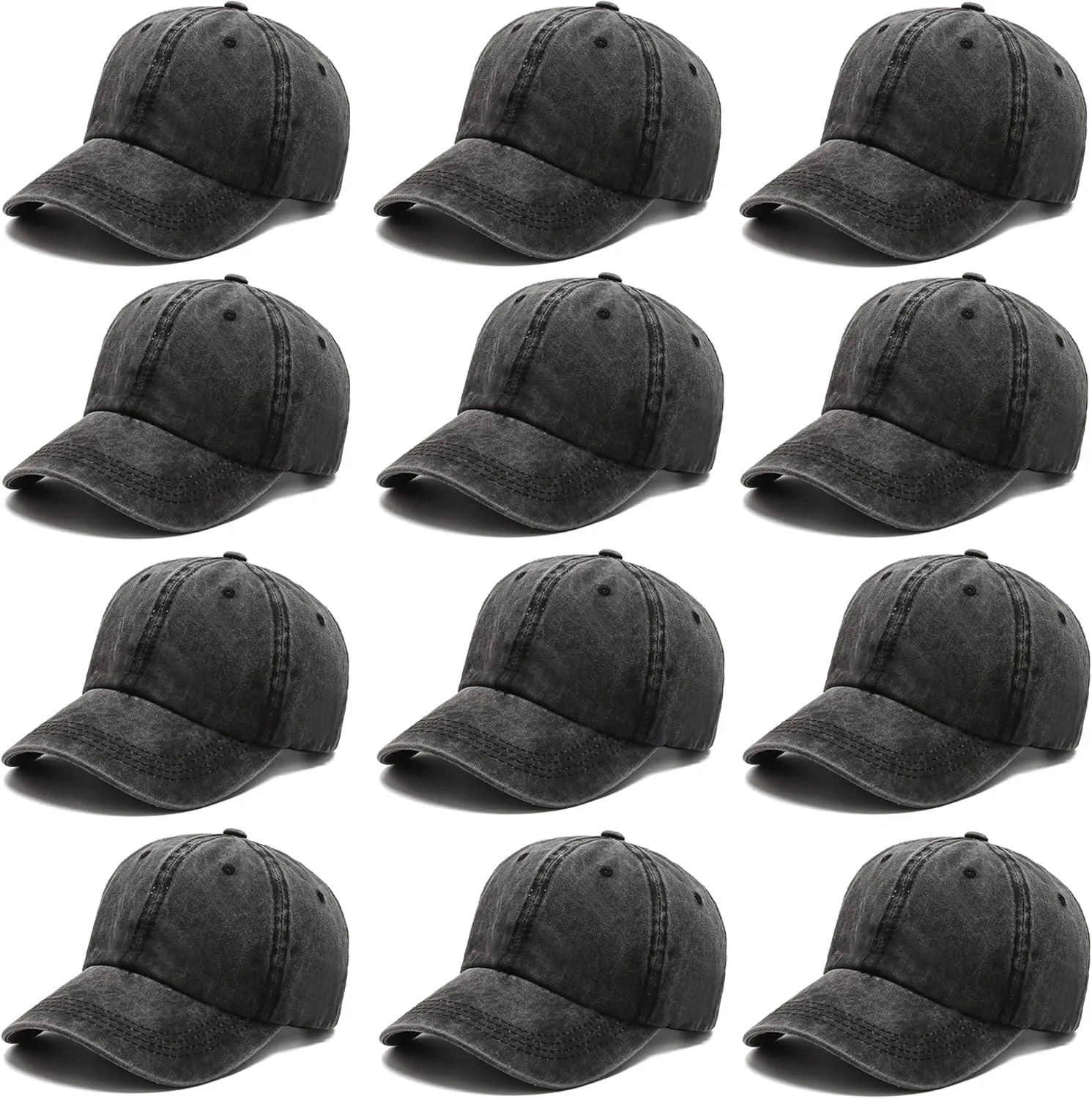 12Pieces Vintage Washed Baseball Caps for Women Men Distressed Twill Adjustable Dads Hats Unisex Style