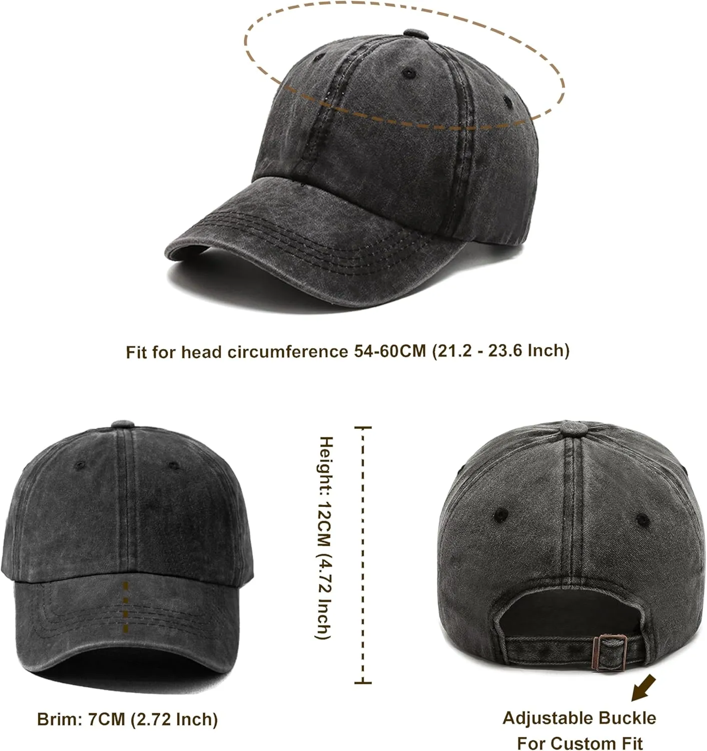 12Pieces Vintage Washed Baseball Caps for Women Men Distressed Twill Adjustable Dads Hats Unisex Style