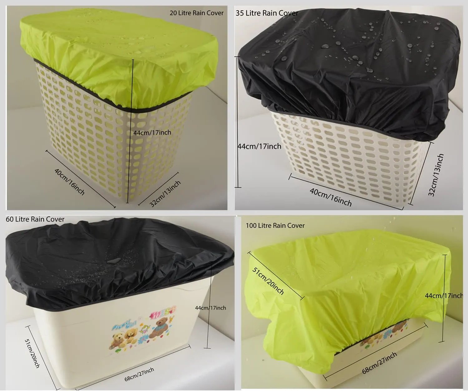 35L Bicycle Rear Rack Rain Cover Bike Trunk Rain Cover Black