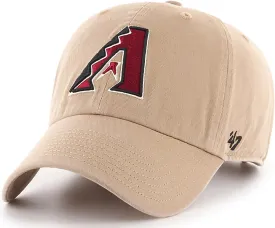 47 Brand MLB Khaki Primary Logo Clean Up Adjustable Strap Baseball Dad Hat Cap, Adult One Size Fits All