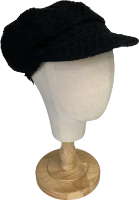 Accessorize Black Knitted Baker Boy Hat One Size