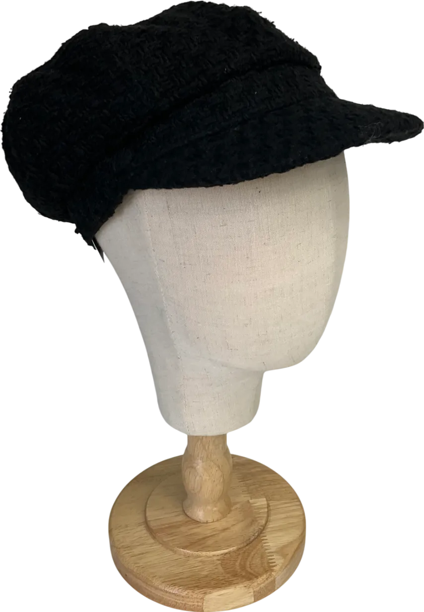 Accessorize Black Knitted Baker Boy Hat One Size