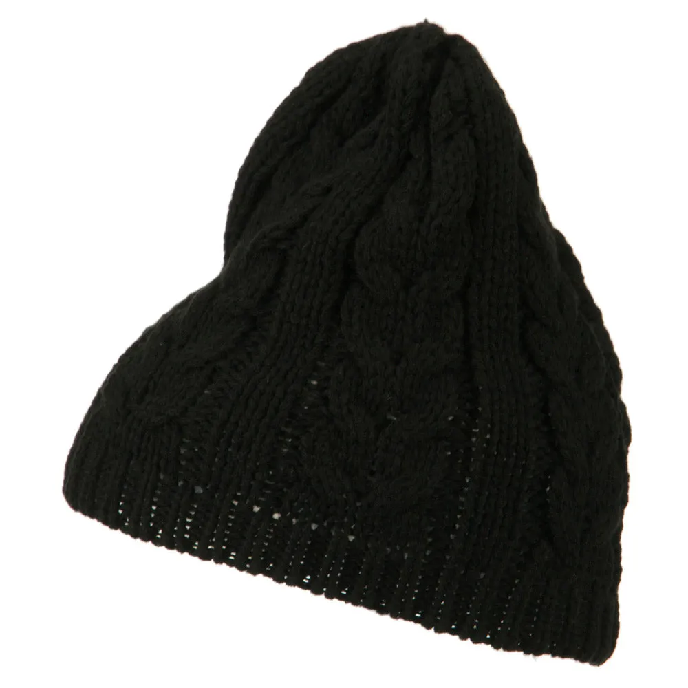 Acrylic Cable Design Beanie Hat