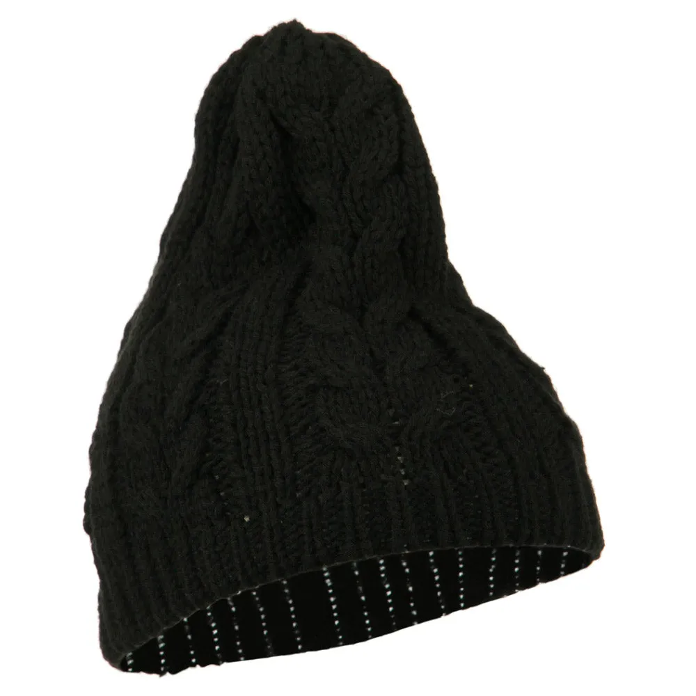 Acrylic Cable Design Beanie Hat