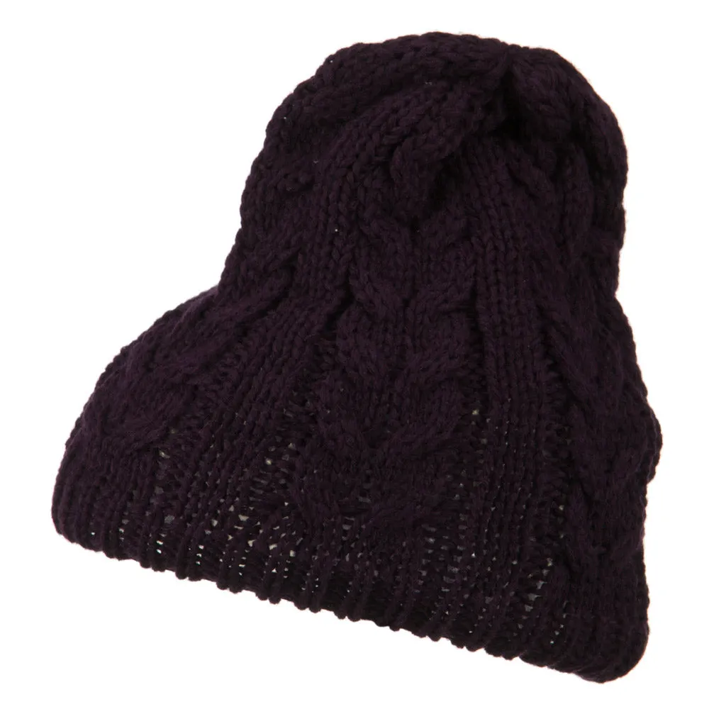 Acrylic Cable Design Beanie Hat