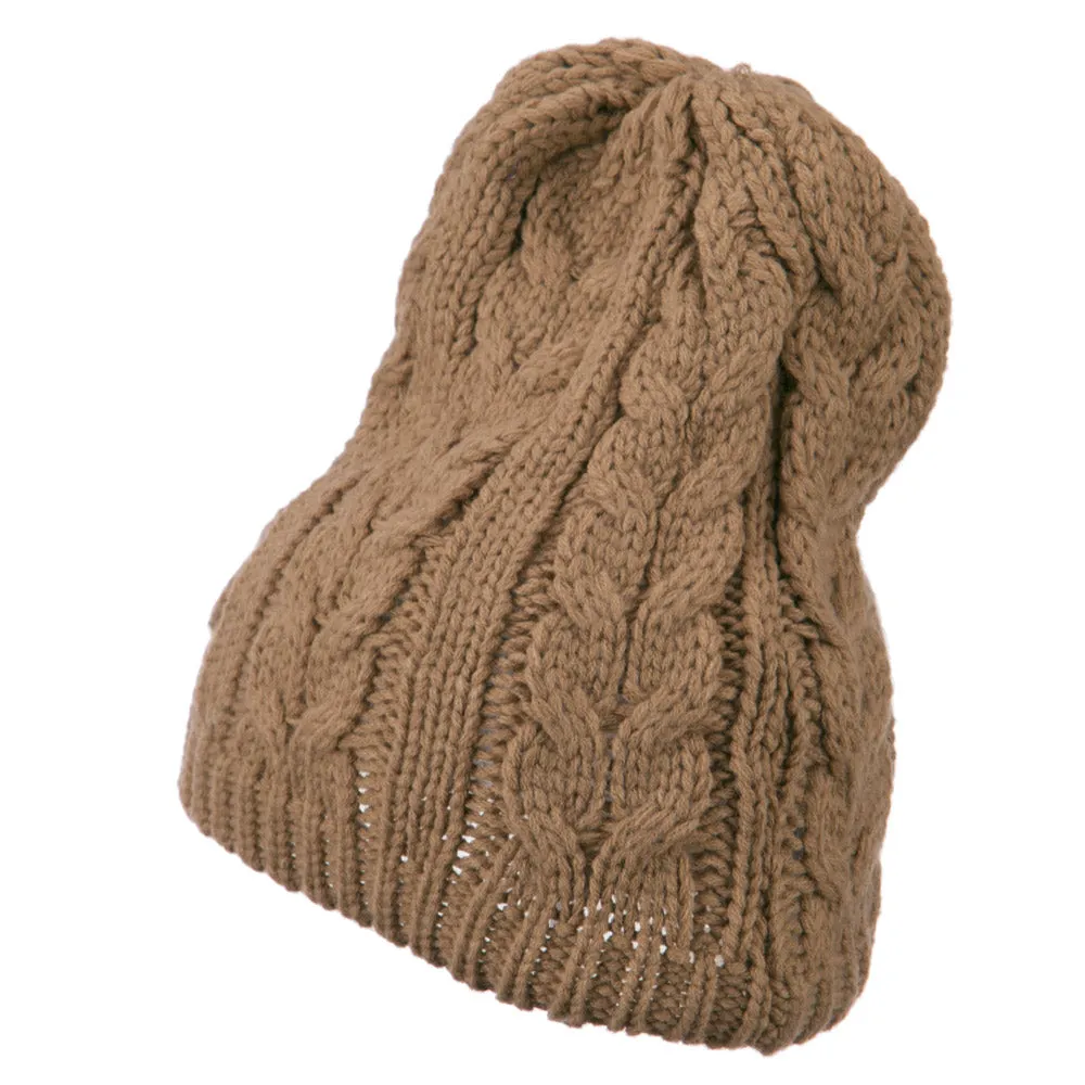 Acrylic Cable Design Beanie Hat