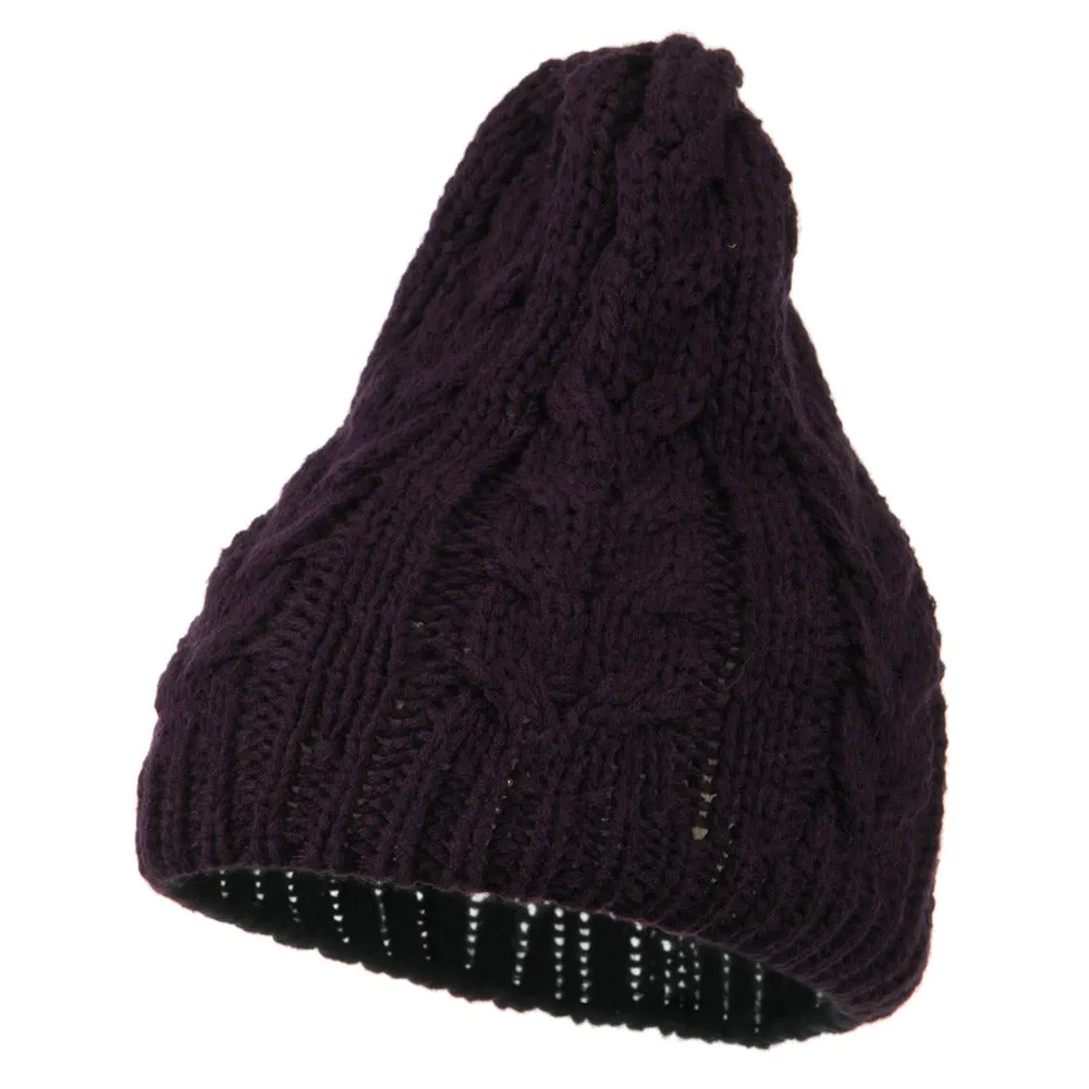 Acrylic Cable Design Beanie Hat