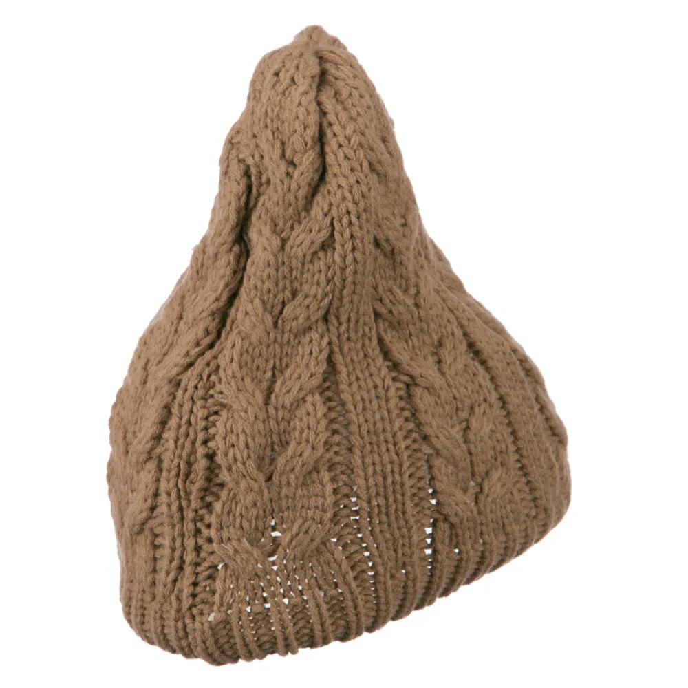 Acrylic Cable Design Beanie Hat