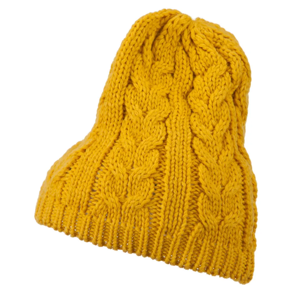 Acrylic Cable Design Beanie Hat