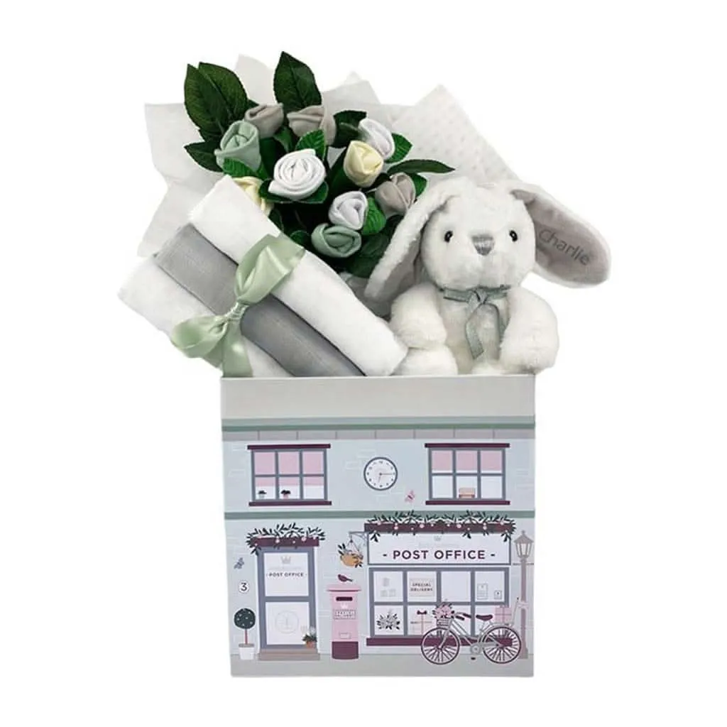 Babyblooms Personalized Little Bunny Welcome Baby Keepsake Box