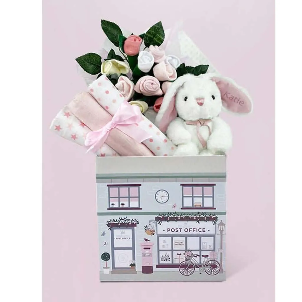 Babyblooms Personalized Little Bunny Welcome Baby Keepsake Box