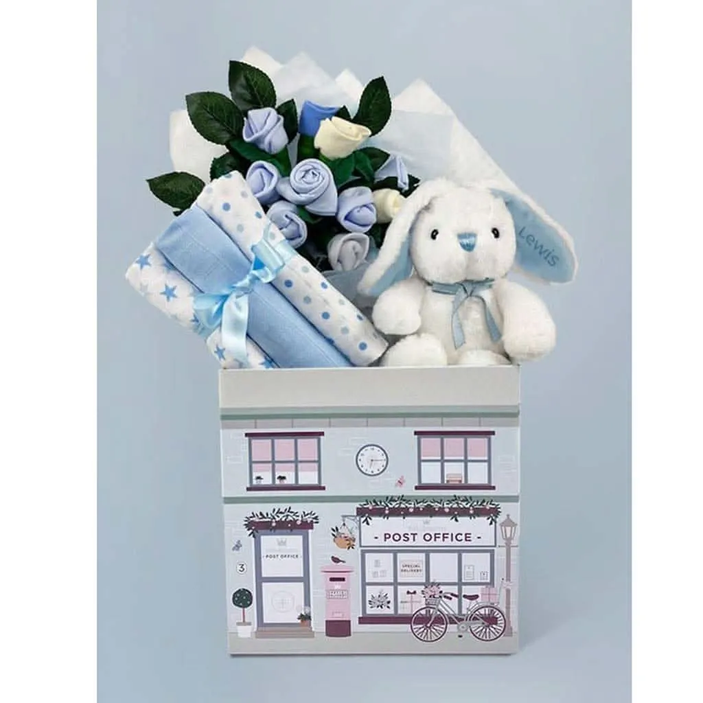 Babyblooms Personalized Little Bunny Welcome Baby Keepsake Box