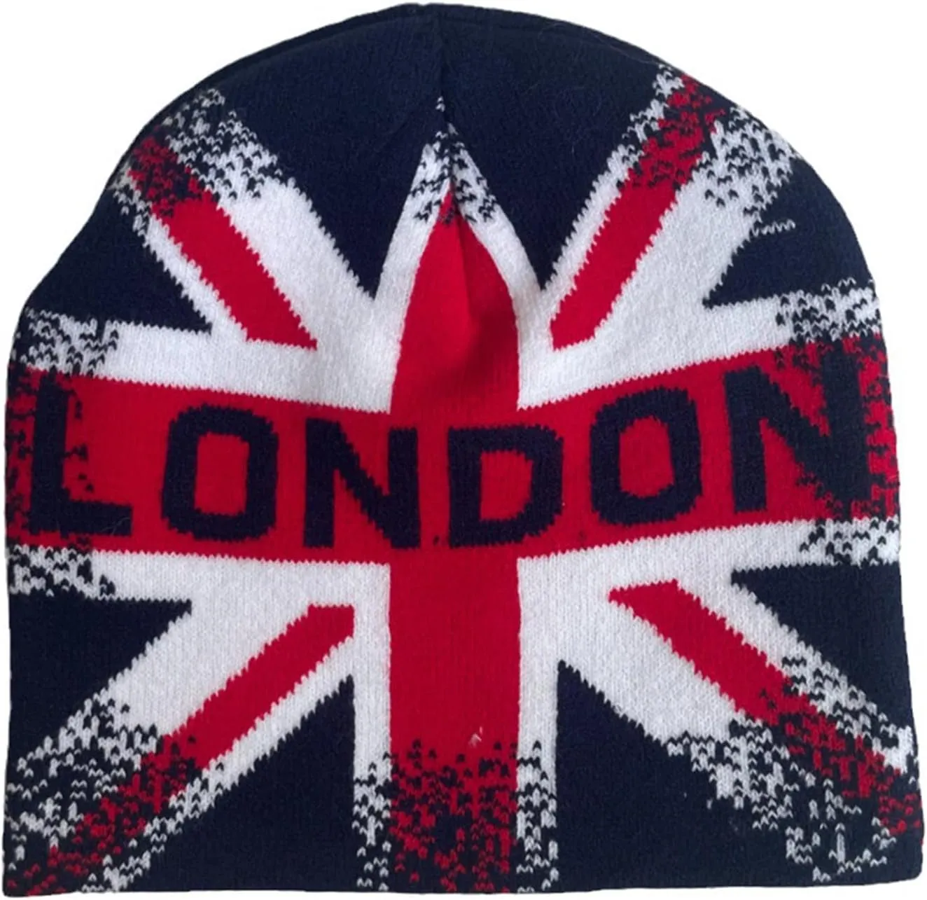 BAIMORE UK English Union Jack Flag Knitted Hat Skull Cap Winter Warm Acrylic Wool Beanie for Men Women