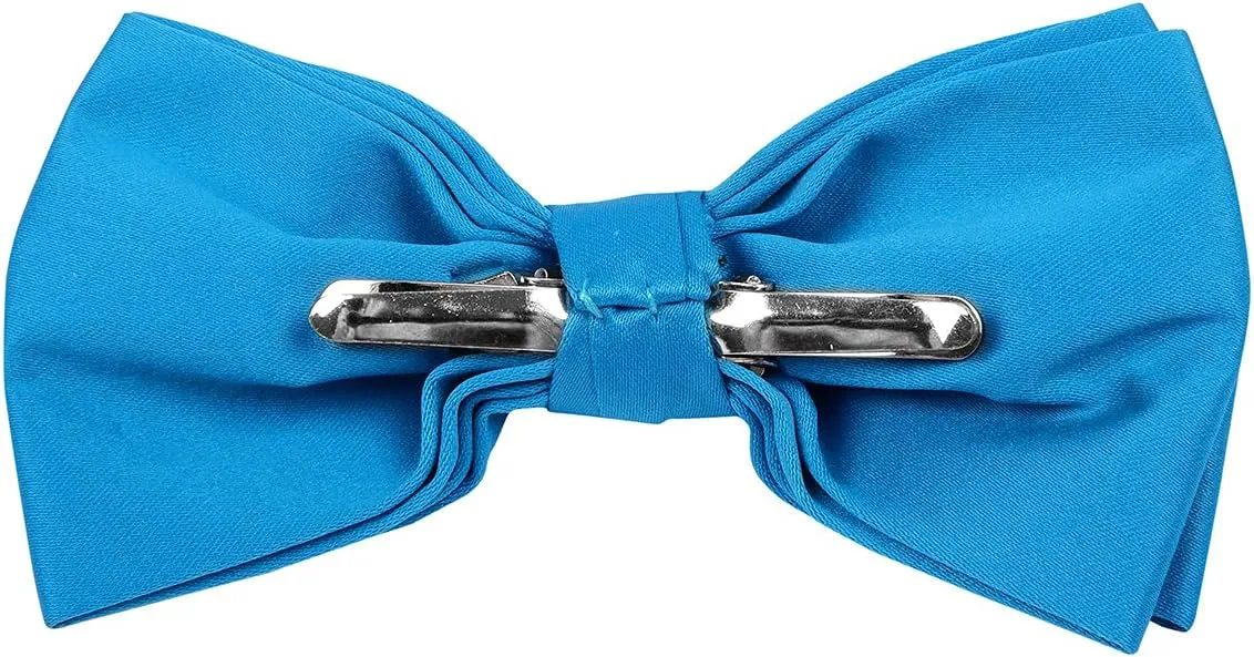 boxed-gifts Mens Clip On Bow Tie - Solid Color Bowties for Men