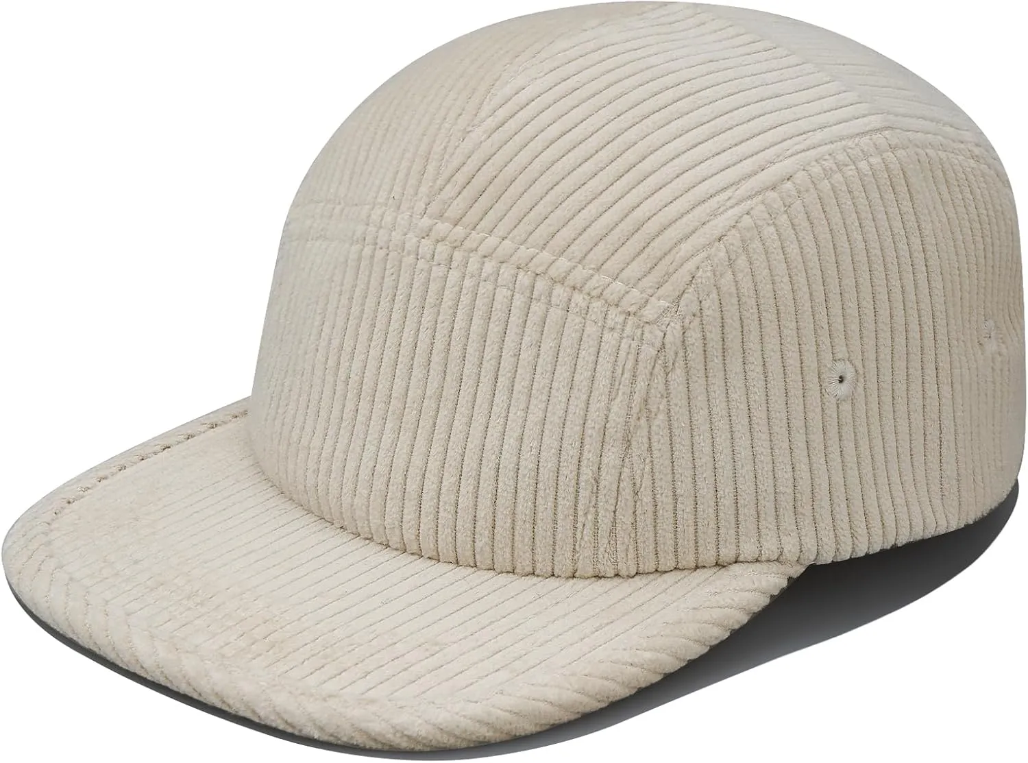 CLAPE Snapback 5 Panel Baseball Cap, Corduroy Breathable Flat Brim Trucker Hat Adjustable Unstructured Dad Hat Ball Caps
