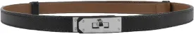 FENLDY Adjustable Thin Belts For Womens Skinny Belts For Dresses Womens Solid Color Alloy Turn Lock Belts For Jeans