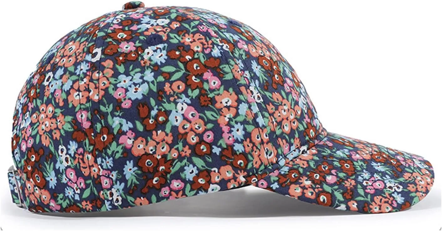 Floral Baseball Cap Cotton Dad Hat Adjustable Print Ball Cap for Women