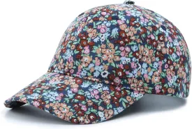Floral Baseball Cap Cotton Dad Hat Adjustable Print Ball Cap for Women