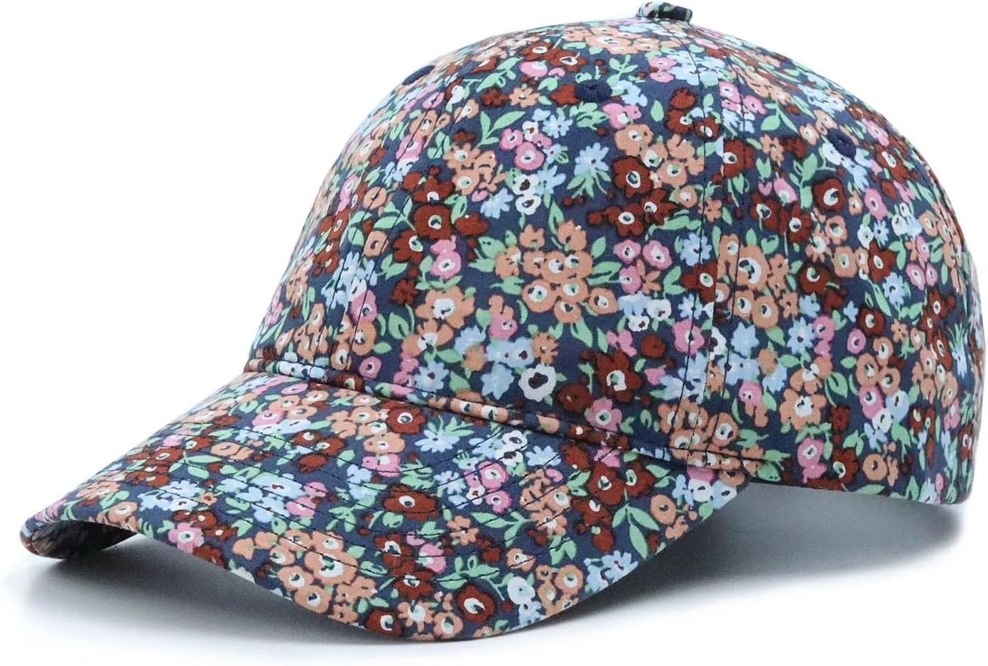 Floral Baseball Cap Cotton Dad Hat Adjustable Print Ball Cap for Women
