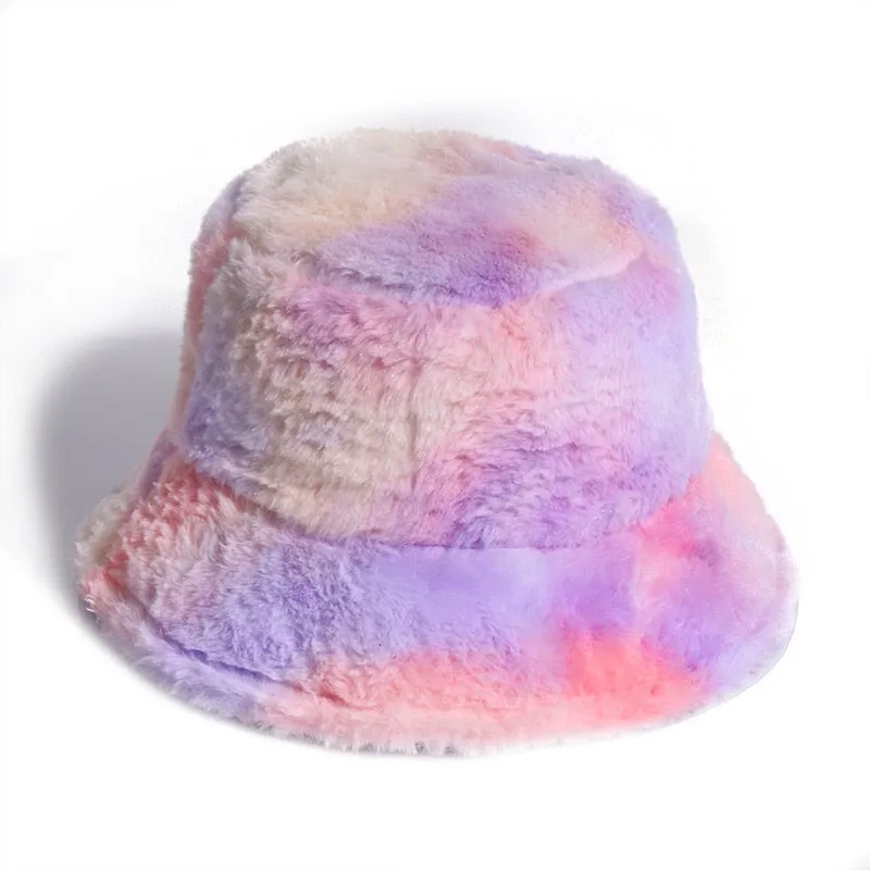 FOXMOTHER New Outdoor Warm Lamb Faux Fur Bucket Hat Black Solid Fluffy Fishing Cap Panama Bob Fisherman Gorros Women Winter 2022
