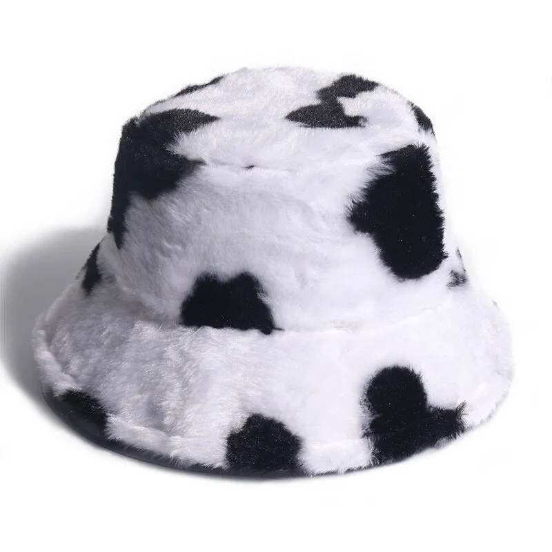 FOXMOTHER New Outdoor Warm Lamb Faux Fur Bucket Hat Black Solid Fluffy Fishing Cap Panama Bob Fisherman Gorros Women Winter 2022