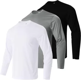 Gary Com Men Long Sleeve T-Shirts Pack Quick Dry Athletic Running Activewear Workout Tee UPF 50  Sun Protection Shirt for Men