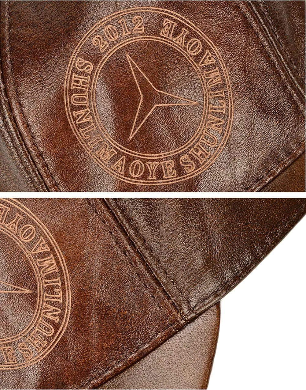 Gudessly Adjustable Men's Genuine Cowhide Leather Baseball Cap for Fall Winter Outdoor Sports Hat