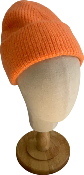 H&M Orange Knitted Beanie Hat One Size