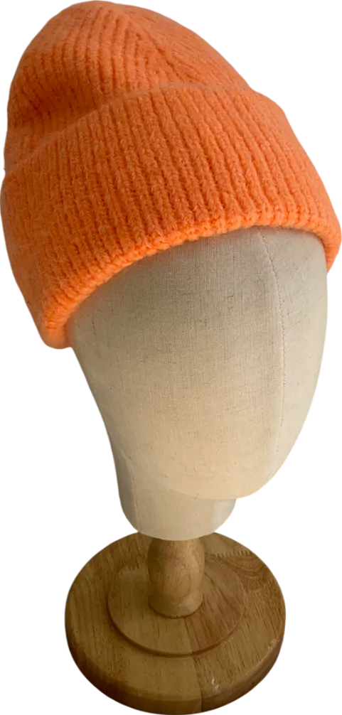 H&M Orange Knitted Beanie Hat One Size