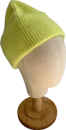 H&M Yellow Knitted Beanie Hat One Size