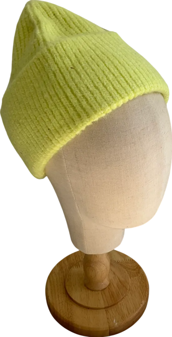 H&M Yellow Knitted Beanie Hat One Size