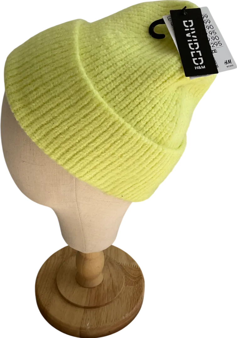 H&M Yellow Knitted Beanie Hat One Size