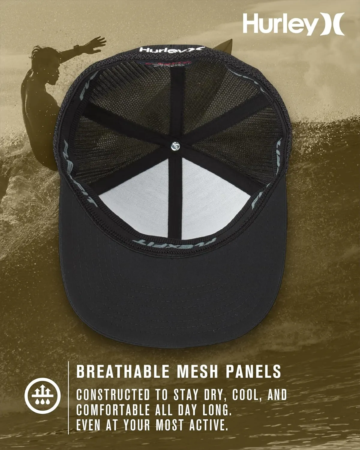 Hurley Men's Hat - Laguna Icon Mesh Fitted Trucker Cap