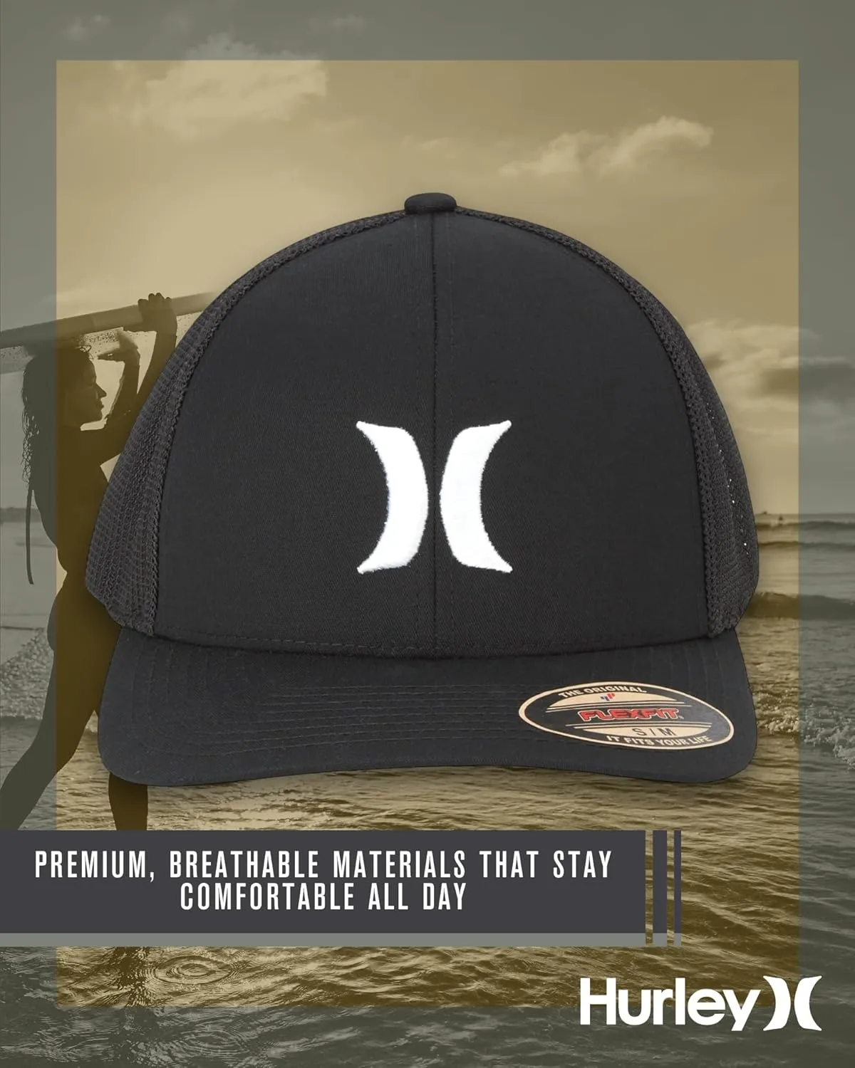 Hurley Men's Hat - Laguna Icon Mesh Fitted Trucker Cap