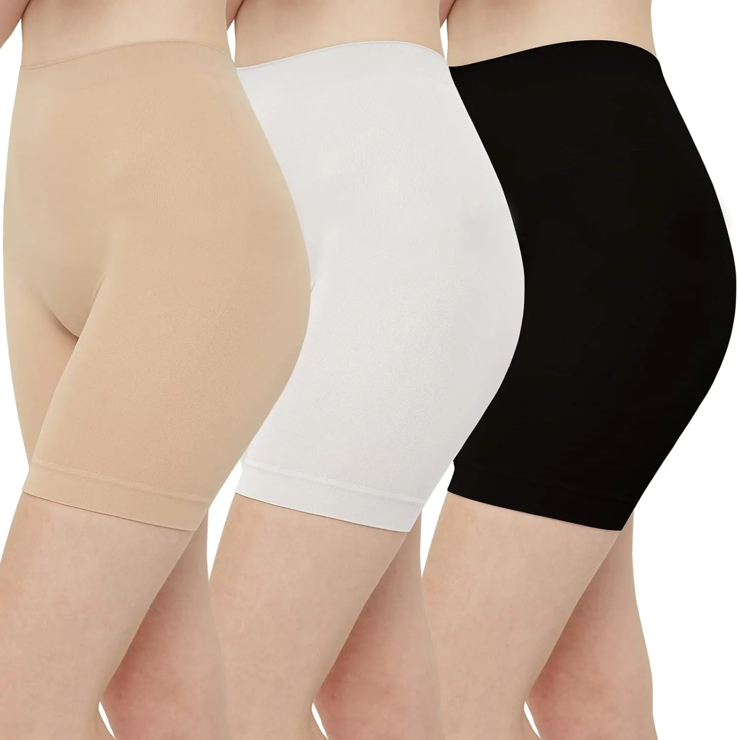 INNERSY Women's Slip Shorts for Under Dresses High Waisted Summer Shorts 3-Pack