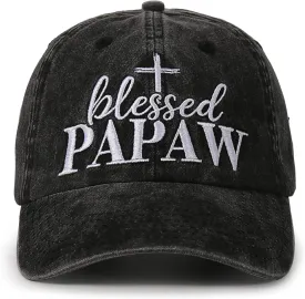 InnoBeta Blessed Papaw Gifts Hat for Men, Papaw Gifts for Christmas, Birthday, Adjustable Embroidered Baseball Cap