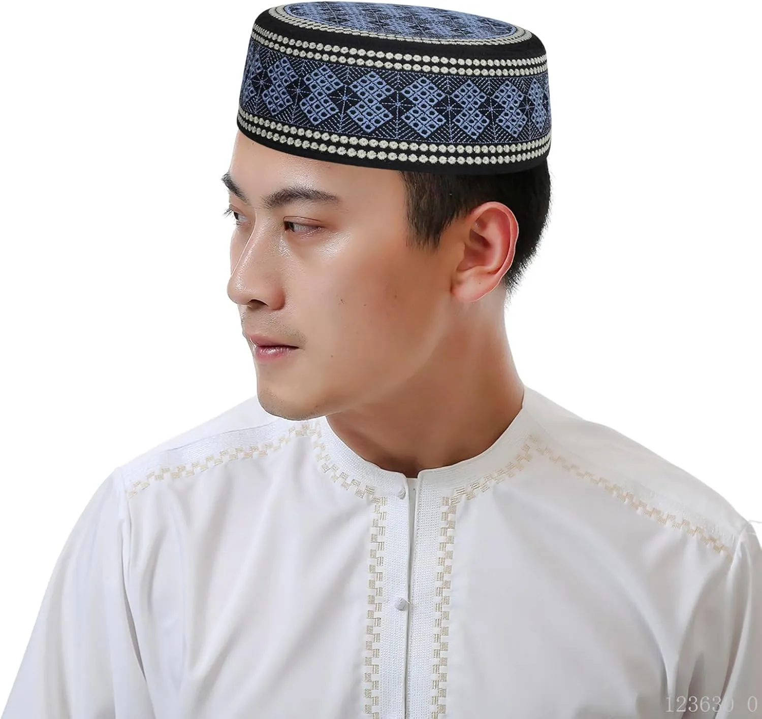 Islamic Men Prayer Kufi Hat Muslim Arabian Embroidered Skull Cap Arab Indian Religious Praying Cap Ramadan Eid Gift