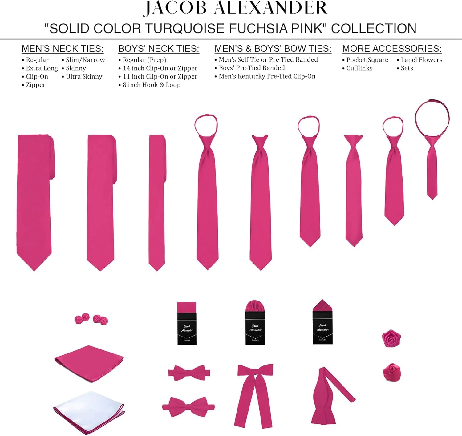 Jacob Alexander Men's Self Tie Freestyle Solid Color Bowtie