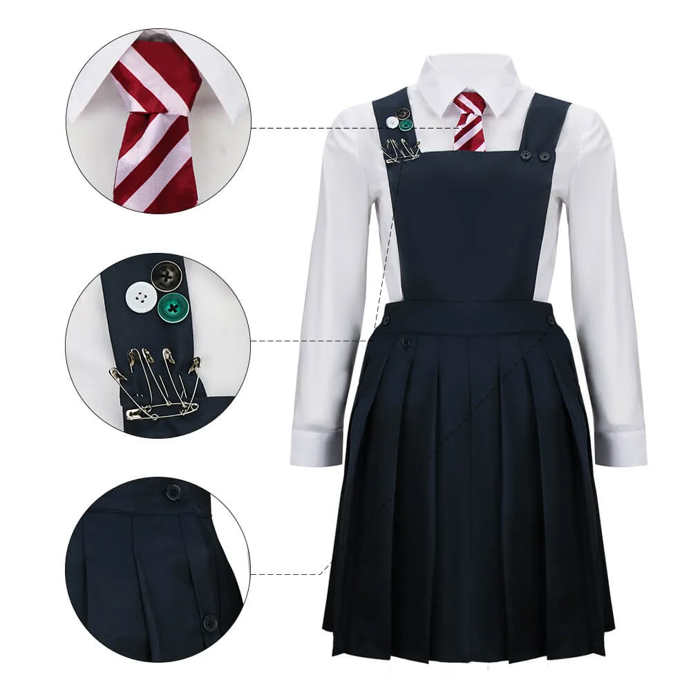 Kids Matilda the Musical Red-Beret Girl Cosplay Costume Hortensia Roald Dahl’s Outfits