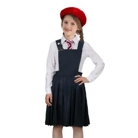 Kids Matilda the Musical Red-Beret Girl Cosplay Costume Hortensia Roald Dahl’s Outfits