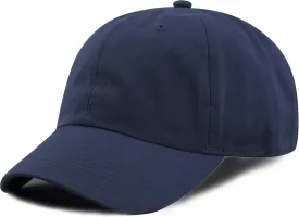 Kids Washed Low Profile Cotton and Denim UPF 50  Plain Baseball Cap Hat