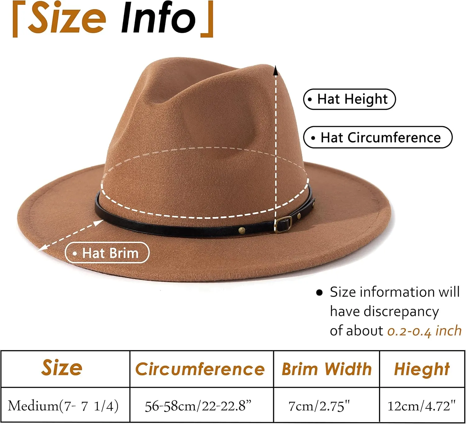 Lisianthus 2 Pack Women & Men Classic Wide Brim Belt Buckle Fedora Hat