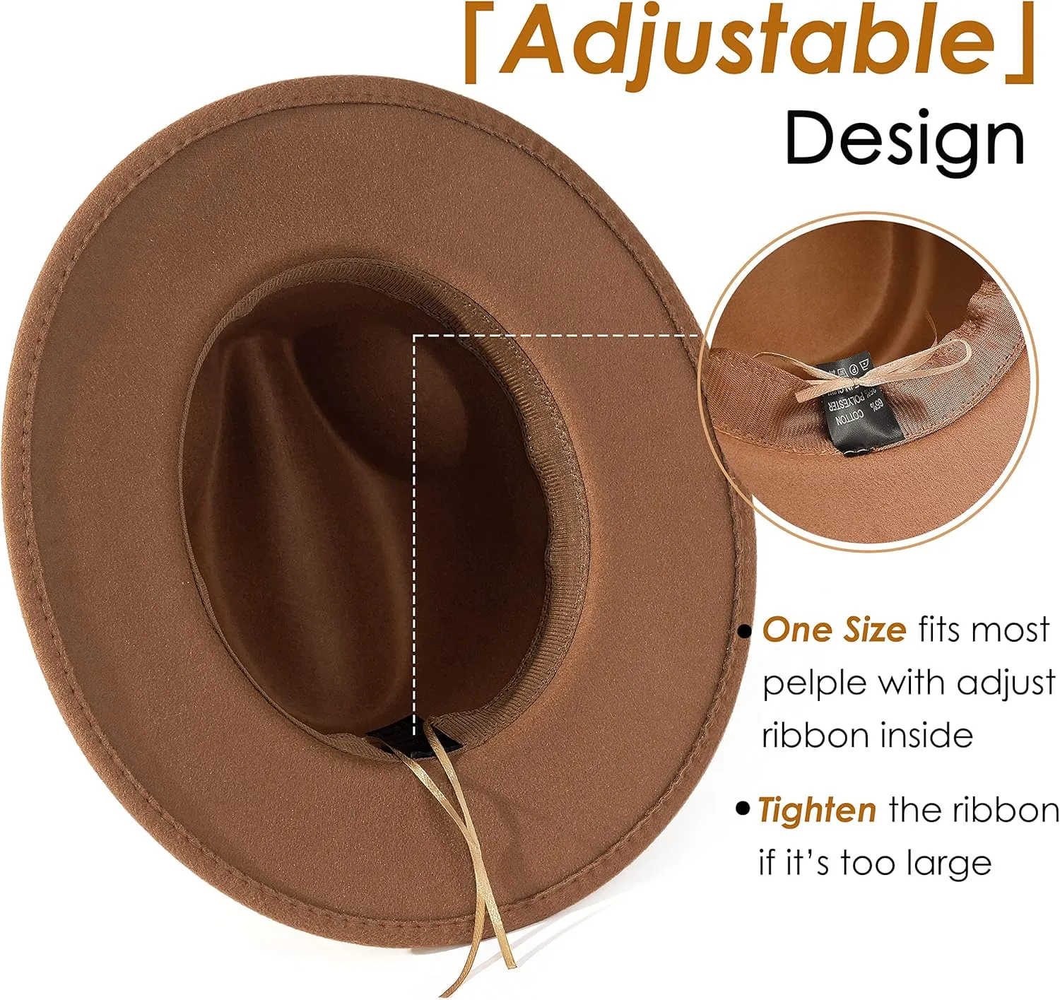 Lisianthus 2 Pack Women & Men Classic Wide Brim Belt Buckle Fedora Hat