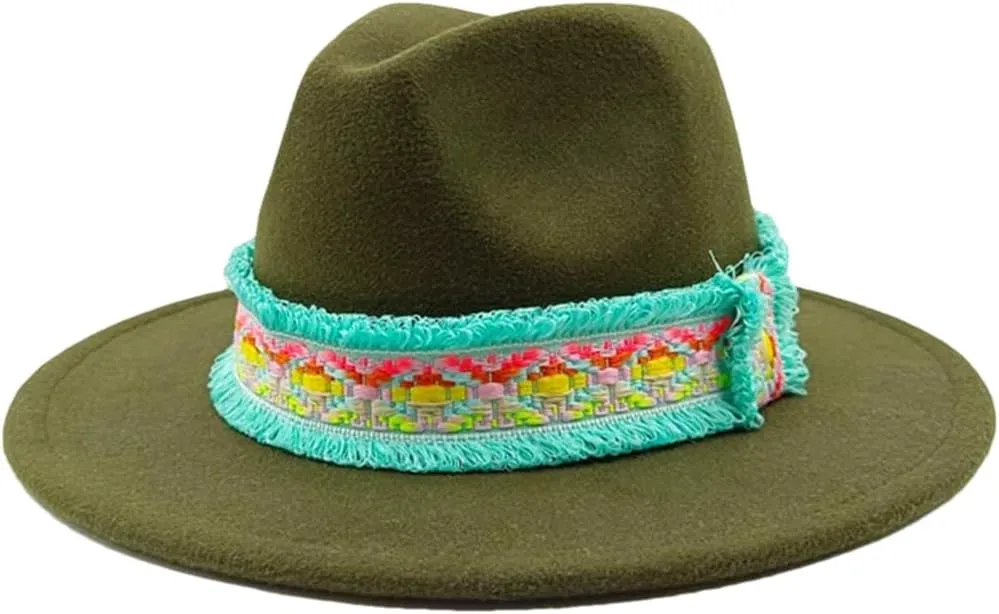 Men's Fedoras Hat Bow Ribbon Feather Accessories Jazz Hat Women's Hats Wide Brimmed Hats 35 M55-58cm