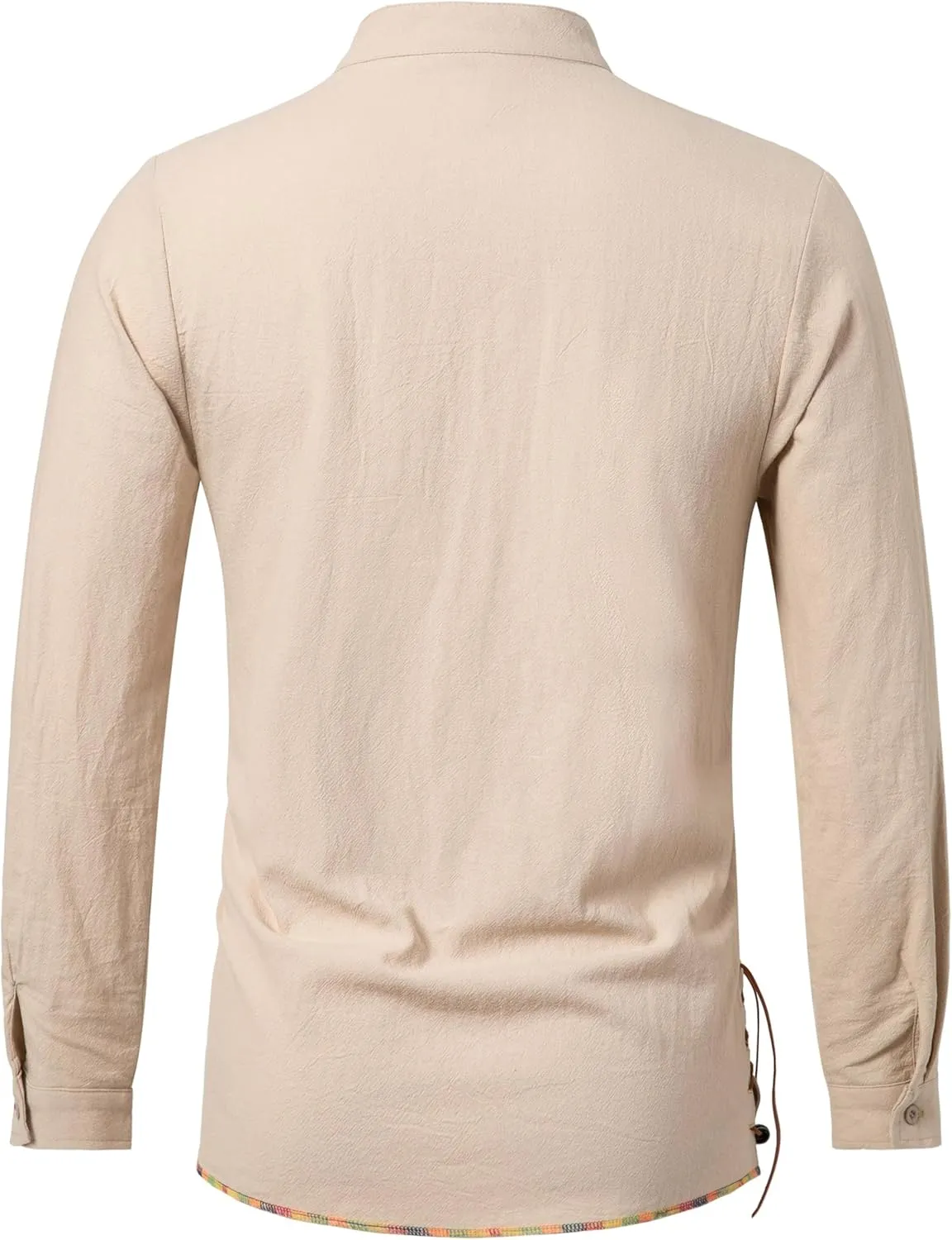 Men's Long Sleeve Shirts Retro Style Lace up for Medieval,Viking,Hippie Halloween Cosplay Pirate Renaissance Costume