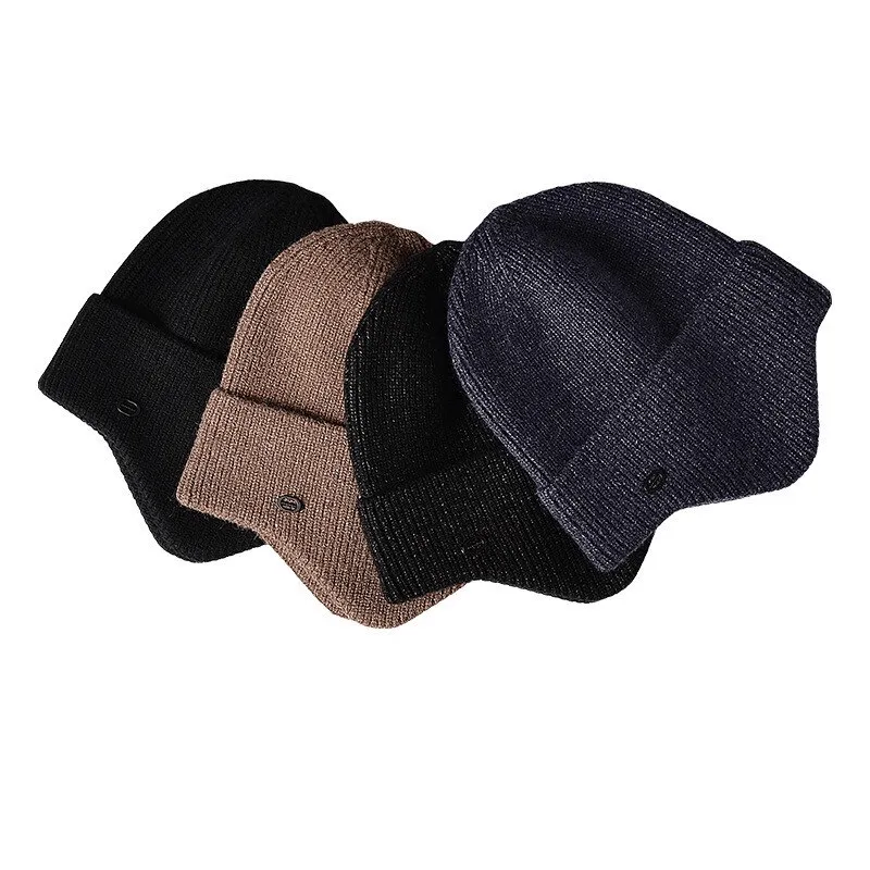 Men's Sports Warm Running Knitted Earflaps Bonnet Hat - SF1193