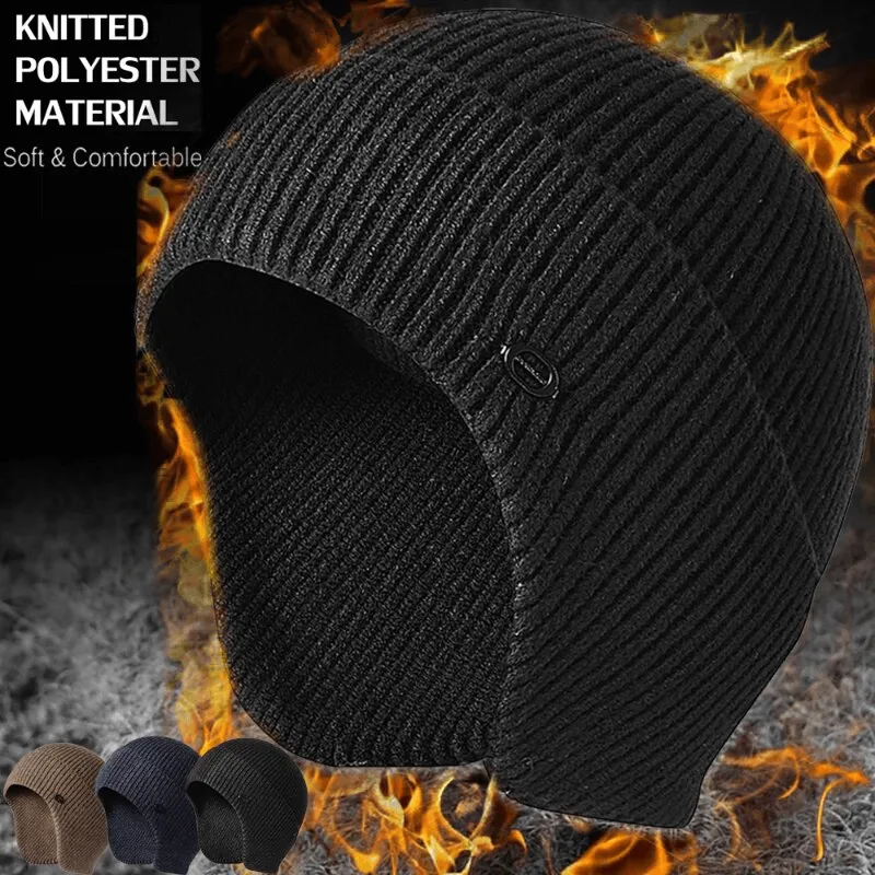 Men's Sports Warm Running Knitted Earflaps Bonnet Hat - SF1193