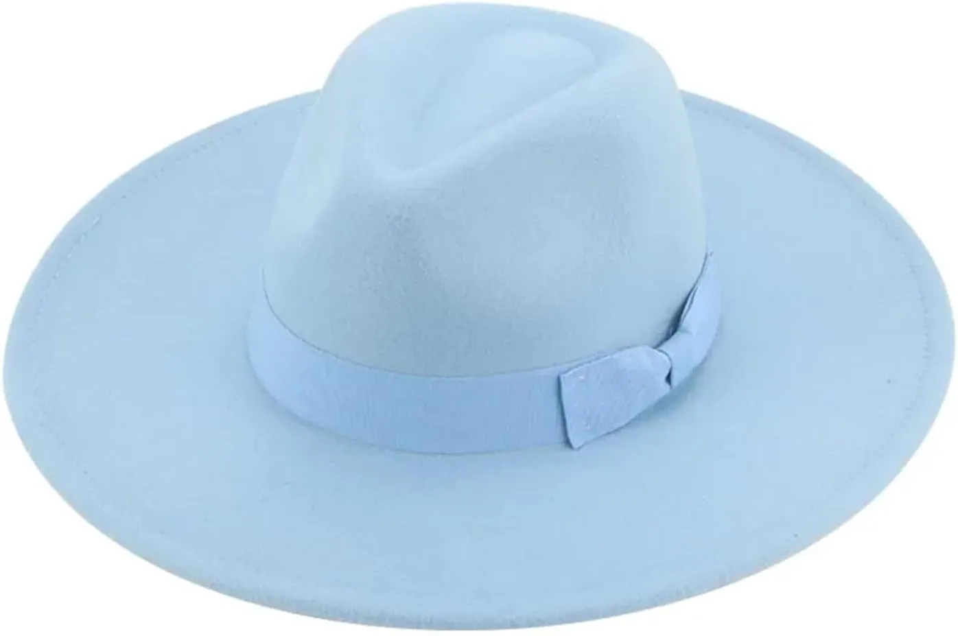 Mnjyihy Men Women Fedora Hats Big Ribbon Band Felted Hats Black White Dress Wedding Church Outdoor Women Hats